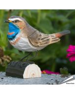 Houtgesneden vogel in de vorm van een Blauwborst is een mooie decoratie waar het hele gezin dol op zal zijn ✔️ Levensecht vorm- en kleur gegeven model ➤ Koop nu online in de Aniculis Shop