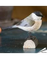 Houtgesneden vogel in de vorm van een Glanskop is een mooie decoratie waar het hele gezin dol op zal zijn ✔️ Levensecht vorm- en kleur gegeven model ➤ Koop nu online bij Aniculis