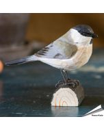Houtgesneden vogel in de vorm van een Glanskop is een mooie decoratie waar het hele gezin dol op zal zijn ✔️ Levensecht vorm- en kleur gegeven model ➤ Koop nu online bij Aniculis