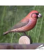Houtgesneden vogel in de vorm van een Kruisbek is een mooie decoratie waar het hele gezin dol op zal zijn ✔️ Levensecht vorm- en kleur gegeven model ➤ Koop nu online bij Aniculis
