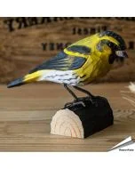 DecoBird - Sijs | Houtgesneden vogel | lindenhout