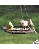 Hangende metaal-voederschaal voor vogels - Bestel op Hoezo-Kado