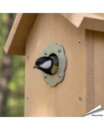 Bescherm je nestkast tegen uithakken met ons invliegplaatje (rozet) ✔️ Verkleint de invliegopening op 32mm ✔️ Gemaakt van roestvrij staal ✔️ Geschikt voor koolmezen en andere tuinvogels ✔️ Bestel nu op Aniculis