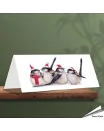Kerstkaart met leuke staartmezen - Voor natuurliefhebbers - www.aniculis.nl
