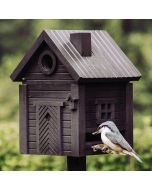 Multiholk Carbon Black van Wildlife Garden ✔️ Nestkast en voederhuis in 1 ✔️ Voor kleine tuinvogels ✔️ Geïnspireerd op Scandinavische architectuur ➤ Aniculis
