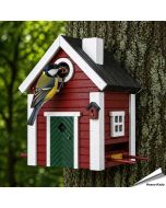 Multiholk Torp van Wildlife Garden ✔️ Nestkast en voederhuis in 1 ✔️ Voor kleine tuinvogels ✔️ Geïnspireerd op Scandinavische architectuur ➤ Aniculis