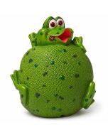 Groen Nachtlampje Kikker voor de kinderkamer. Wandcontactlamp van ca. 18 cm hoog, met aan/uit-schakelaar, inclusief lampje en maximaal 15 watt.