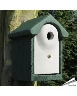 Houtbeton nestkast 28mm ✔️ Ideaal voor koolmezen & kleine mezen ✔️ Duurzaam en isolerend ✔️ Met roofdierbescherming ➤ Shop nu bij Aniculis