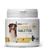 Vitamine B-tabletten voor honden van ReaVET ✔️ Met 8 belangrijke B-vitamines ✔️ Voor afweercellen en zenuwen ✔️ Ondersteunt de natuurlijke vertering ➤ Koop op www.aniculis.nl