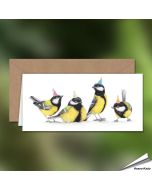 Verjaardagskaart met koolmeesjes - Voor natuurliefhebbers - www.aniculis.nl