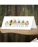 Vrolijke wenskaart met kleurrijke tuinvogels ✔️ FSC gecertificeerd papier ✔️ Kraft enveloppe inbegrepen ✔️ Bestel nu op www.aniculis.nl
