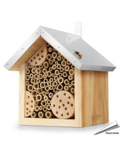 Bijenhotel met Metalen Dak - Voor een Levendige Tuin vol Bestuivers