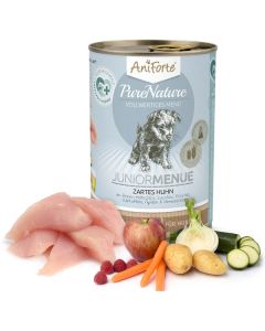 AniForte® PureNature Junior "Kip met wortel" - Natuurmenu voor puppy's (400g)
