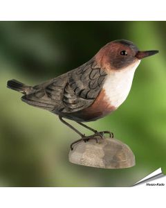 DecoBird - Waterspreeuw | Houtgesneden vogel | lindenhout