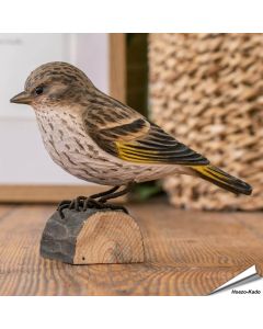 Houtgesneden vogel in de vorm van een Dennensijs is een mooie decoratie waar het hele gezin dol op zal zijn ✔️ Levensecht vorm- en kleur gegeven model ➤ Koop nu online bij Aniculis