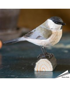 Houtgesneden vogel in de vorm van een Glanskop is een mooie decoratie waar het hele gezin dol op zal zijn ✔️ Levensecht vorm- en kleur gegeven model ➤ Koop nu online bij Aniculis