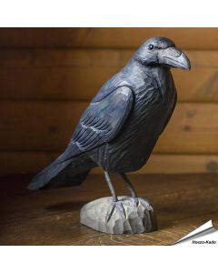 Houtgesneden vogel in de vorm van een Raaf is een mooie decoratie waar het hele gezin dol op zal zijn ✔️ Levensecht vorm- en kleur gegeven model ➤ Koop nu online bij Aniculis