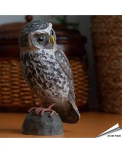 DecoBird - Steenuil | Houtgesneden vogel | lindenhout