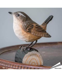 Handgemaakte DecoBird Winterkoning kopen? Natuurgetrouwe houten vogel van Wildlife Garden. Duurzame vogeldecoratie & uniek cadeau ➤ Aniculis