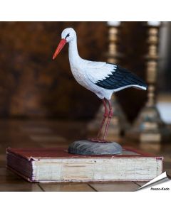DecoBird - Ooievaar | Houtgesneden vogel | lindenhout