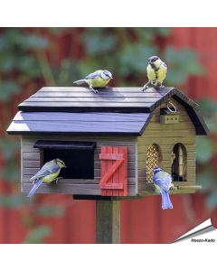 Voederschuur (bruin) - Multifeeder Barn | Wildlife Garden | Aniculis
