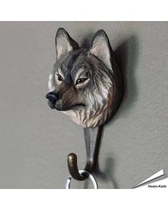 Kledinghaak - Europese wolf ✔️ Hoogwaardig hout en met de hand beschilderd ✔️ Handgemaakt, milieuvriendelijk ✔️ Maximaal draagvermogen: 10 kg ➤ Bestel op www.aniculis.nl