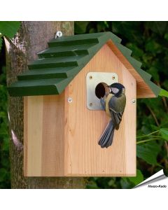 Nestkast Vail met 32 mm opening ✔️ Voor mezen, boomklevers en bonte vliegenvangers ✔️ Steun Vogelbescherming met je aankoop ➤ Aniculis Shop