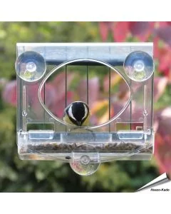 Raamvoederhuis Bolmso Birdfeeder met beschermkooi ✔️ Compleet doorzichtig, goed zicht op de vogels ✔️ Zonder gereedschap te monteren ➤ Bestel nu direct op www.aniculis.nl