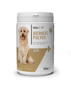 Bestel ReaVET biergistpoeder bij Aniculis. Natuurlijk supplement voor honden, katten & paarden – ondersteunt huid, vacht & weerstand. Shop nu online!