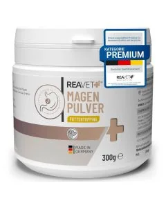 Ondersteun de spijsvertering van je hond met ReaVET Maag Poeder 300g ✔️ 100% natuurlijk ✔️ Voor een gezonde darmfunctie ➤ Bestel bij Aniculis
