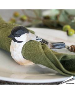 Houtgesneden servetring - Glanskop ✔️ Breng de natuur naar je tafel ✔️ Gemaakt van duurzaam hout ✔️ Beschilderd met milieuvriendelijke verf ✔️ Bestel nu op Aniculis