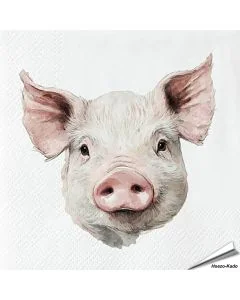 Stijlvolle servetten met een varken (boederijdier) van Esschert Design ✔️ FSC-papier, 3-laags, biologisch afbreekbaar ✔️ Perfect voor elke tafelsetting ➤ Bestel bij Aniculis