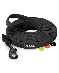 Ontdek de zwarte ReaVET sleeplijn voor honden ✔️ Sterk, weerbestendig en comfortabel ✔️ Lengte: 15 meter ➤ Koop online - www.aniculis.nl