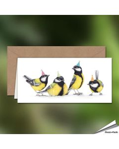 Verjaardagskaart met koolmeesjes - Voor natuurliefhebbers - www.aniculis.nl