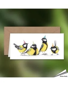 Verjaardagskaart met koolmeesjes - Voor natuurliefhebbers - www.aniculis.nl