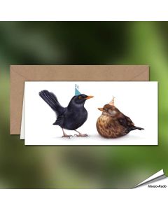 Verjaardagskaart met de merel - Voor natuurliefhebbers - www.aniculis.nl