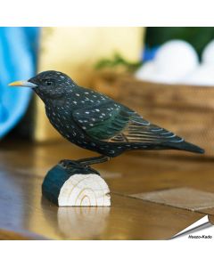 Handgemaakte DecoBird Spreeuw kopen? Natuurgetrouwe houten vogel van Wildlife Garden. Duurzame vogeldecoratie & uniek cadeau ➤ Aniculis