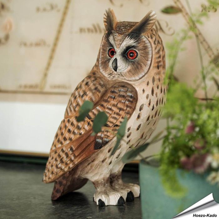 DecoBird - Ransuil | Houtgesneden vogel | lindenhout - Aniculis