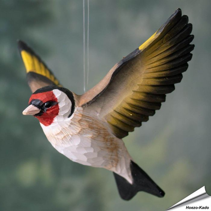 DecoBird - Vliegende Putter | Houtgesneden vogel