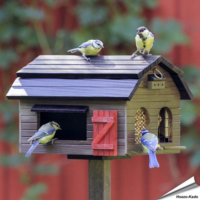 Voederschuur (bruin) - Multifeeder Barn | Wildlife Garden | Aniculis