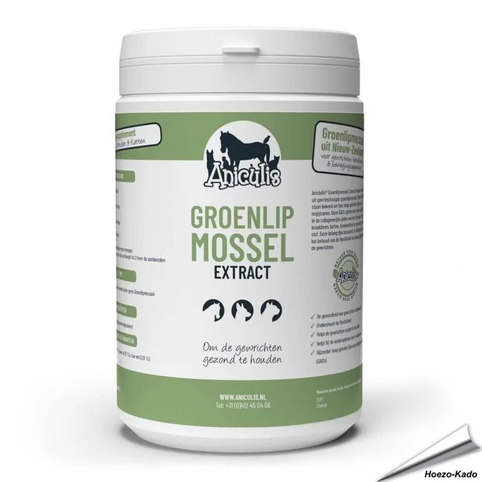 Koop Groenlipmossel Extract voor honden, katten en paarden ✔️ 100% natuurlijk ✔️ Ontwikkeld door experts ✔️ Bevordert de gezondheid van de gewrichten ✔️ Direct leverbaar ➤ Bestel op Aniculis