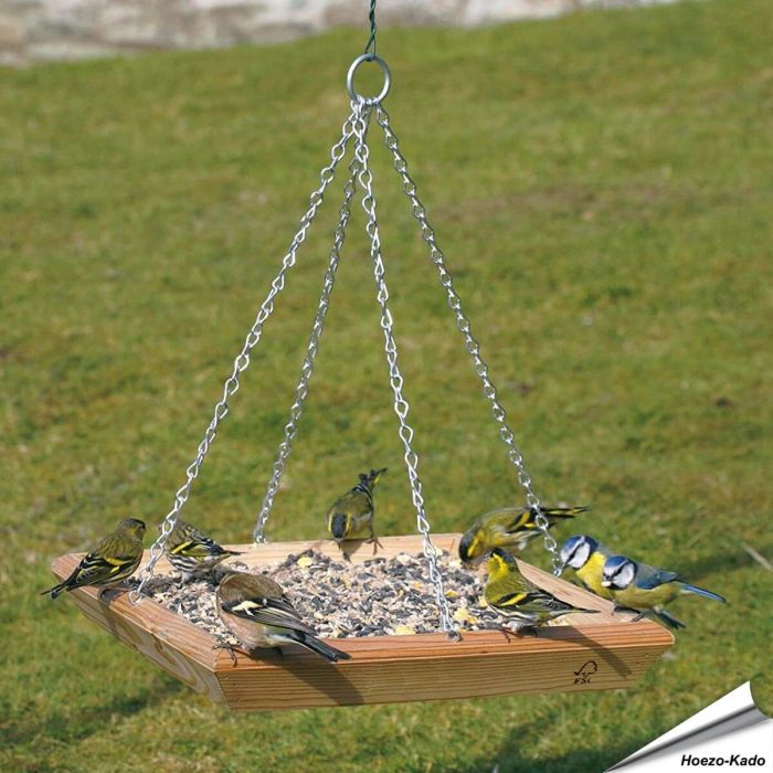 Hangende vogelvoedertafel voor wilde vogels