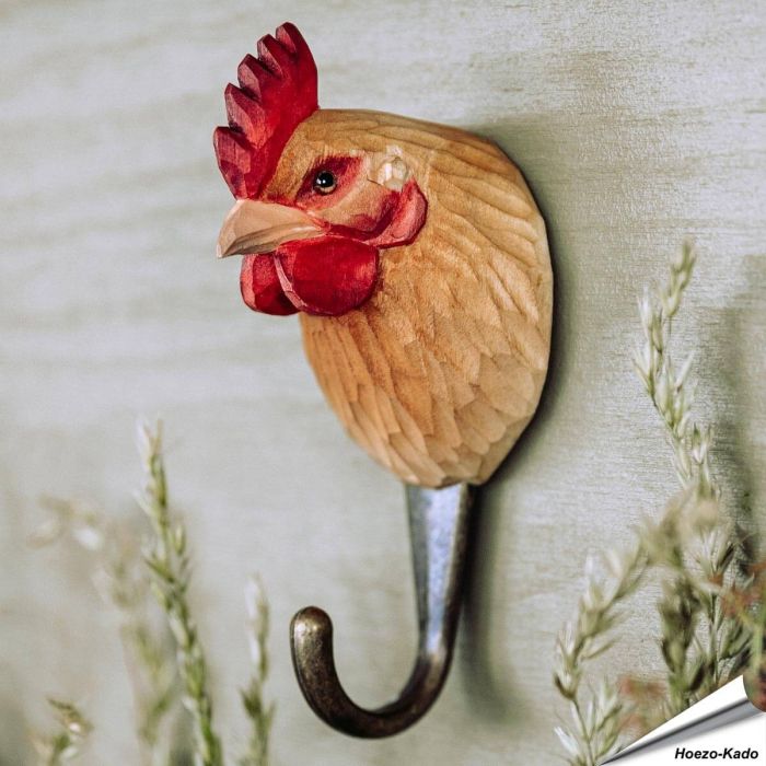 Kledinghaak - Hen / Kip ✔️ Gemaakt van hoogwaardig hout en met de hand beschilderd ✔️ Handgemaakt en milieuvriendelijk ✔️ Maximaal draagvermogen: 10 kg ➤ Bestel nu op www.aniculis.nl