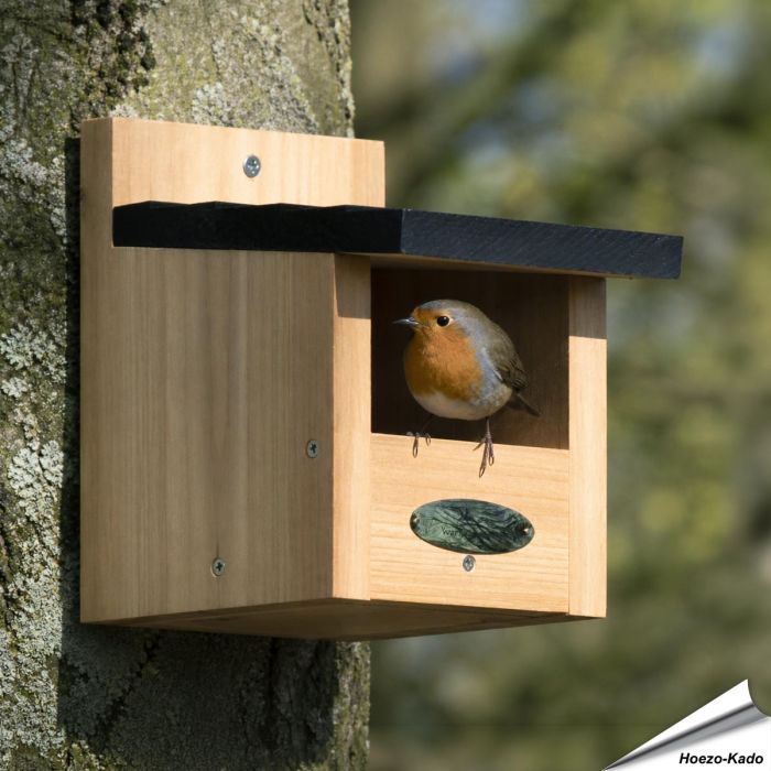 Halfopen nestkast voor roodborst ✔️ FSC-hout ✔️ Geschikt voor roodborst, kwikstaart & winterkoning ✔️ Aanbevolen door Vogelbescherming ➤ Aniculis