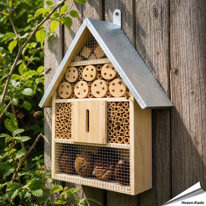 Helpt de nuttige insecten in je tuin met deze grote Insectenhotel ✔️ Vol met Natuurlijke materialen ✔️ Voor Lieveheersbeestjes, Vlinders, Solitaire Bijen en meer ✔️ Een must-have voor ieder met een hart voor de Tuin ➤ Aniculis