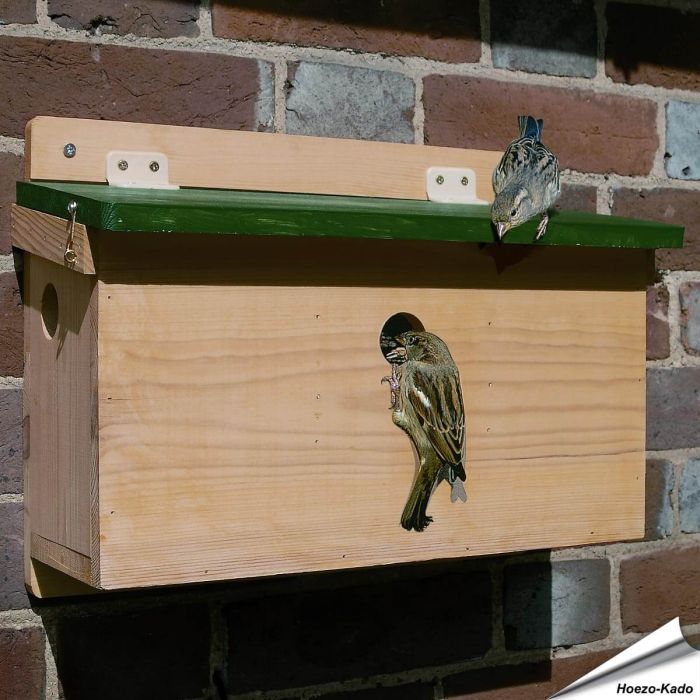Kolonienestkast voor huismussen ✔️ 3 aparte nestkamers (34mm opening) ✔️ Duurzaam FSC-hout ✔️ Aanbevolen door Vogelbescherming NL ✔️ Bestel nu bij Aniculis