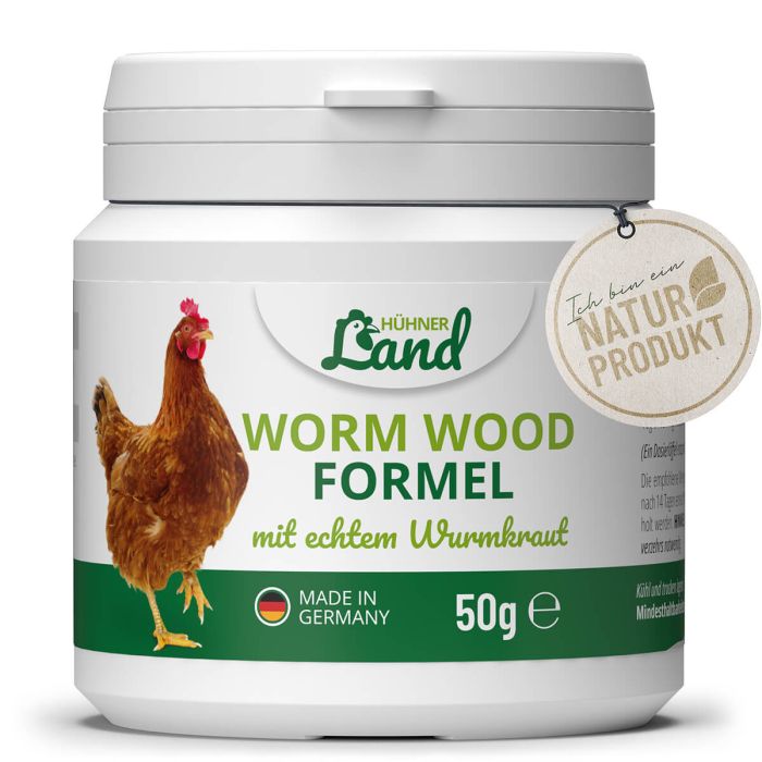 Wormwood Formule voor gevogelte van HÜHNER Land ✔️ Na een wormkuur bij kippen ✔️ Natuurlijke kruiden ✔️ Ondersteunt een gezonde darmfunctie ✔️ Bestel nu in de Aniculis Shop