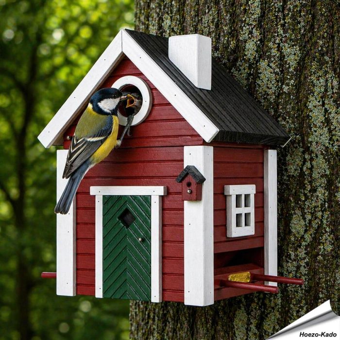 Multiholk Torp van Wildlife Garden ✔️ Nestkast en voederhuis in 1 ✔️ Voor kleine tuinvogels ✔️ Geïnspireerd op Scandinavische architectuur ➤ Aniculis