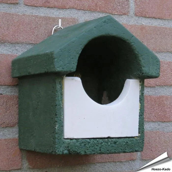 MiniFlush nestkast van houtbeton ✔️ Halfopen voor roodborst & winterkoning ✔️ Duurzaam en isolerend ✔️ Aanbevolen door Vogelbescherming ➤ Bestel nu