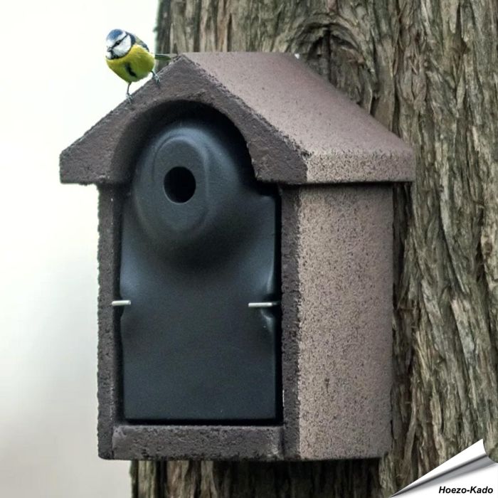 Houtbeton nestkast voor vogels | 28mm opening | bruin | Aniculis
